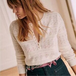 Cream Sezane Lyna Sweater - SHRUNK fits like XXXS